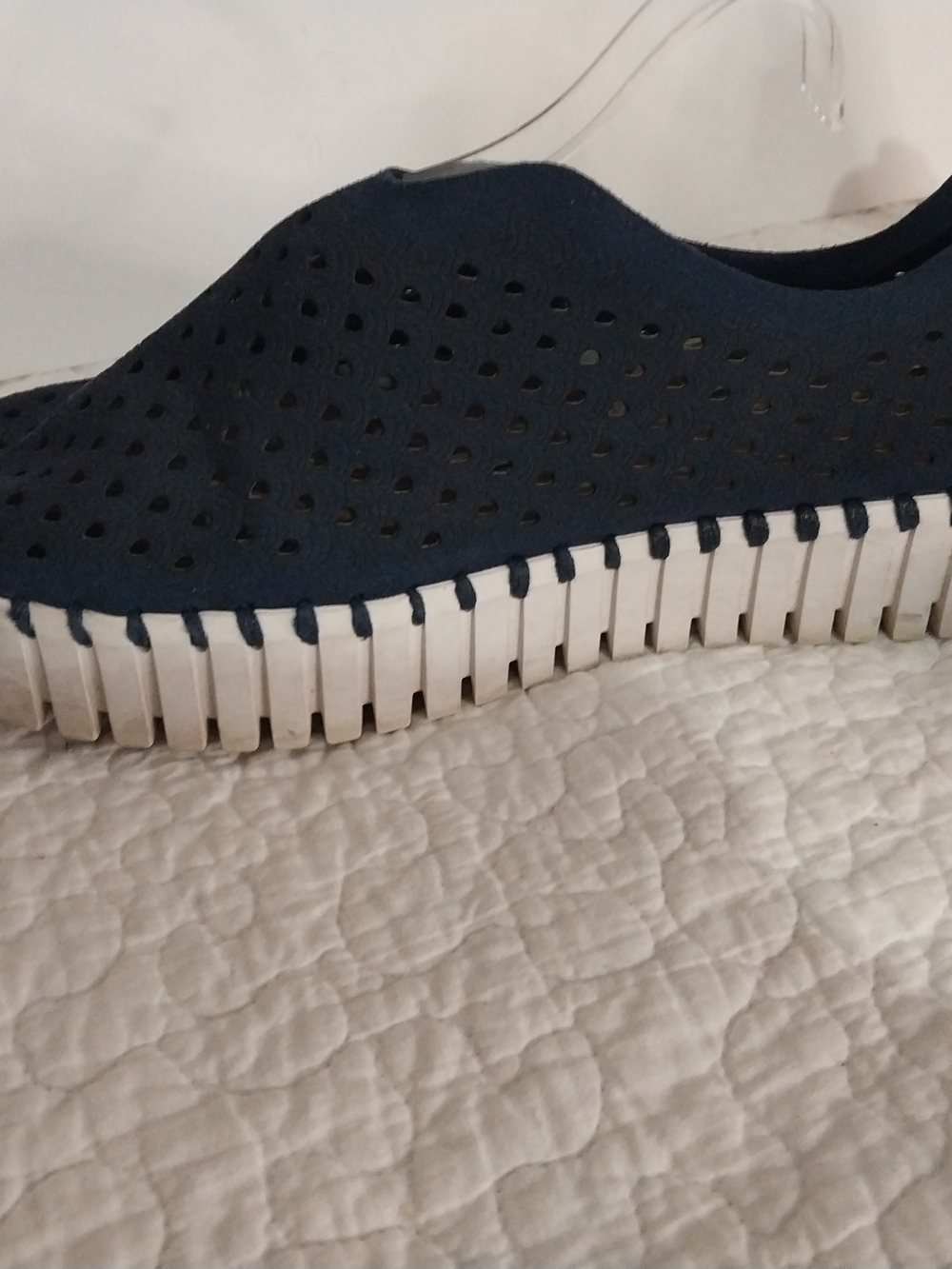 Ilse Jacobsen Navy Perforated Slip-On Sneakers Women's 8.5/9 - Picture 4 of 12